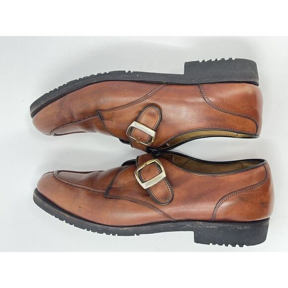 Allen Edmonds Mens Cornell Chili Cognac Brown Monk Strap Leather Shoes Size 9.5D main image 13